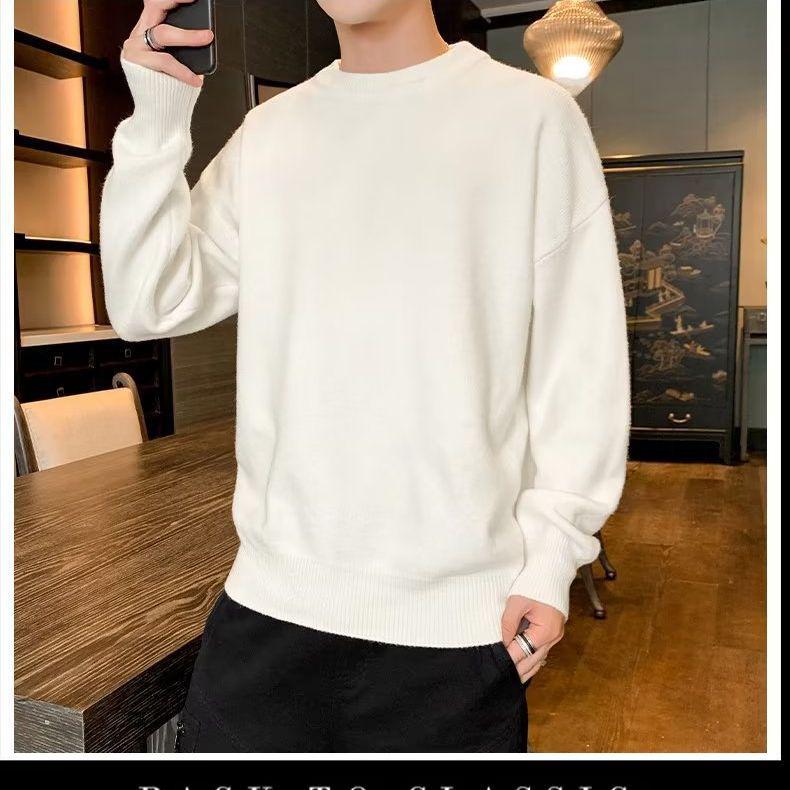 Men's Solid Color Sweater: Loose, Cozy, and Versatile for Autumn & Winter