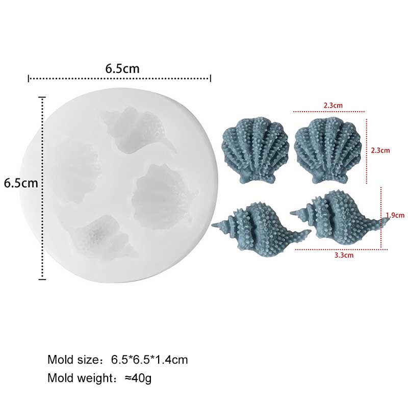 Ocean Series Shell Conch Starfish Silicone Mold DIY Aroma Gypsum Epoxy Resin Mold Handmade Soap Mould