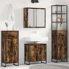 Bathroom Furniture Set with Shelf Smoked Oak Wood Based Material