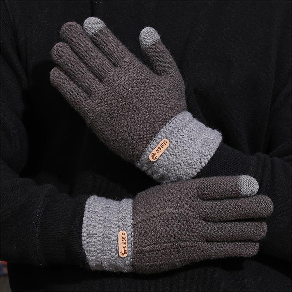 Windproof Warm Gloves Plush Thick Fleece Gloves Fashion Cycling Driving Mittens for Women Men
