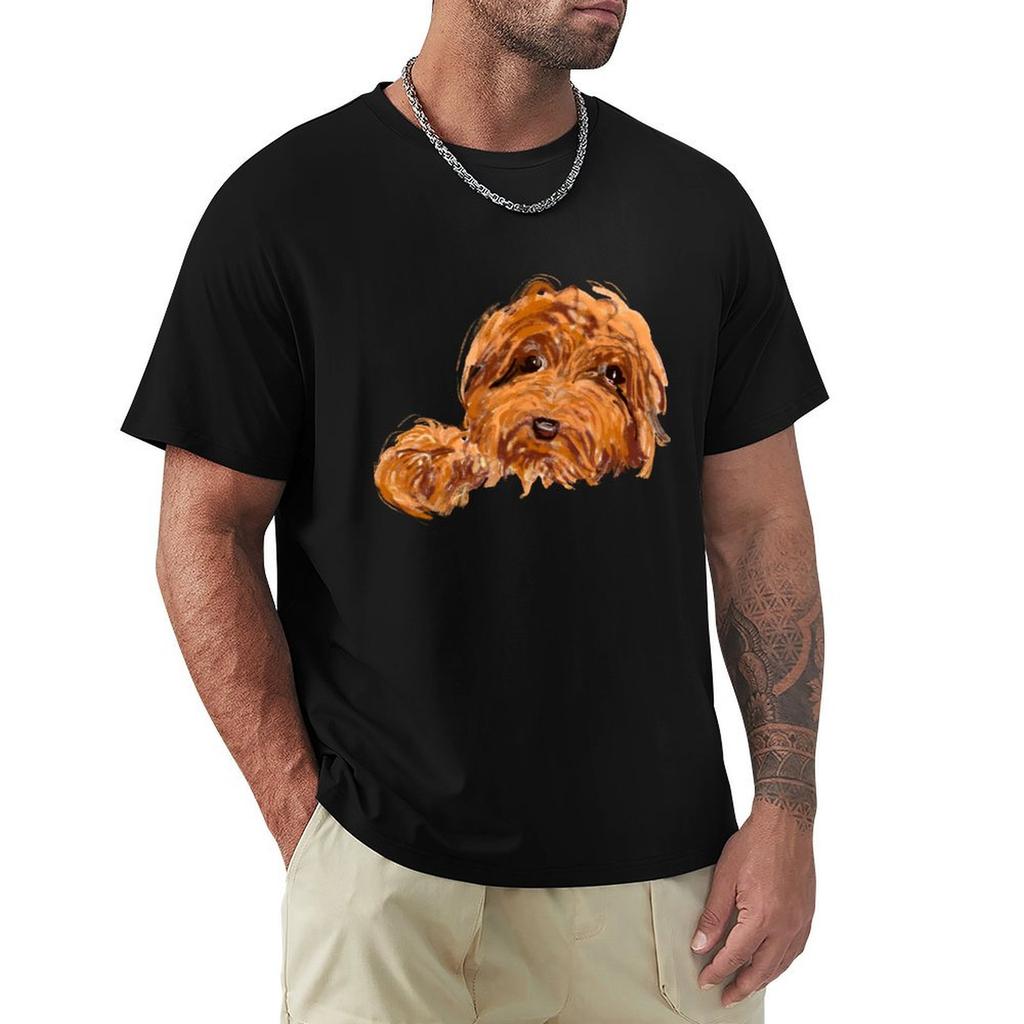 Adorable Red Australian Cobberdog Labradoodle Doodle Tshirt Big Size Short Sleeve Tee For Unisex