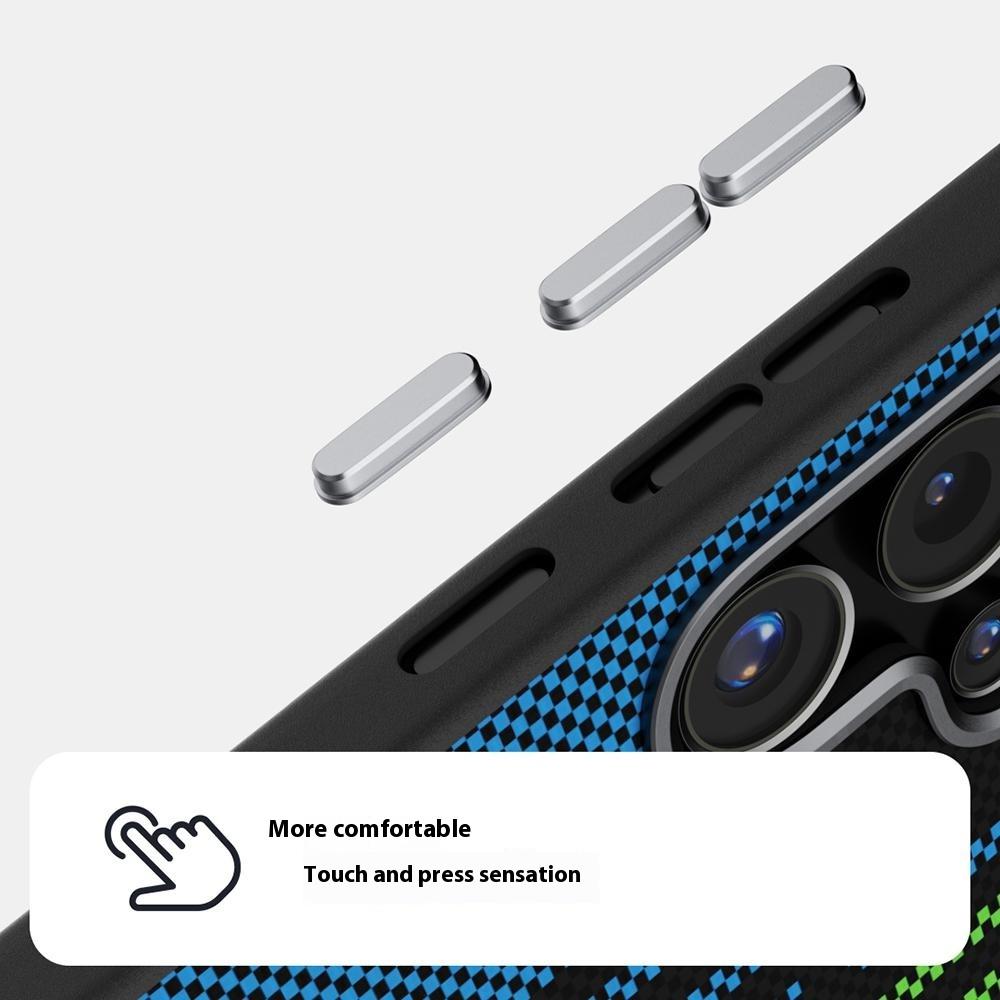 ABEEL Чехол для Samsung Galaxy S25 FE Совместимый с MagSafe Печатный ПК ТПУ Алюминиевый сплав Кожаный чехол для телефона