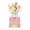 Wooden Base Monthly Planner Detachable Base Floral Desk Calendar  for Table Desk Decor