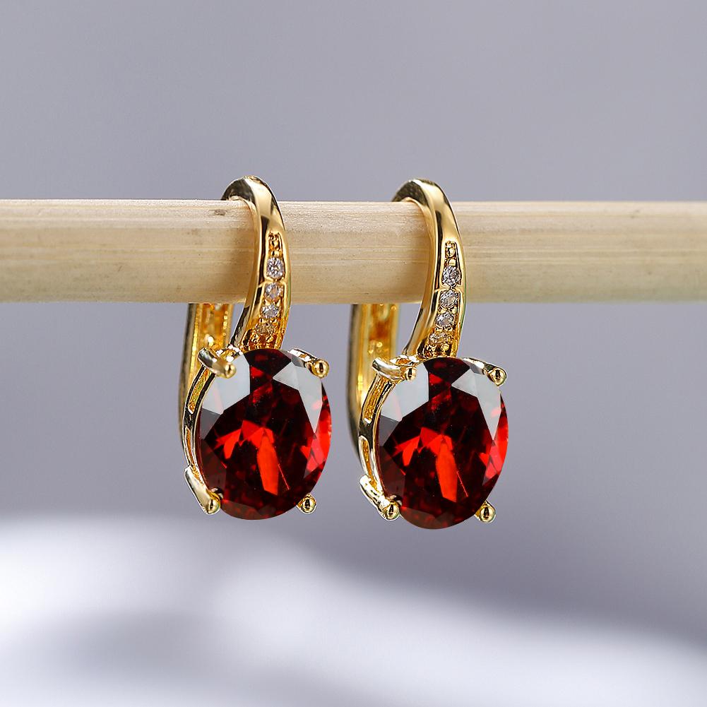 Модные серьги-крючки овальной огранки цвета морской волны, белые, синие, фиолетовые, зеленые, красные, с кристаллами, серьги-крючки с камнем, висячие серьги с CZ