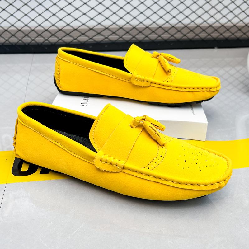 Fashion High-quality Mens Loafers Casual Shoes Fashion Men Leather Tassel Design Plus Size Moccasins Slip On Mens Flats Comfy Boat Shoes