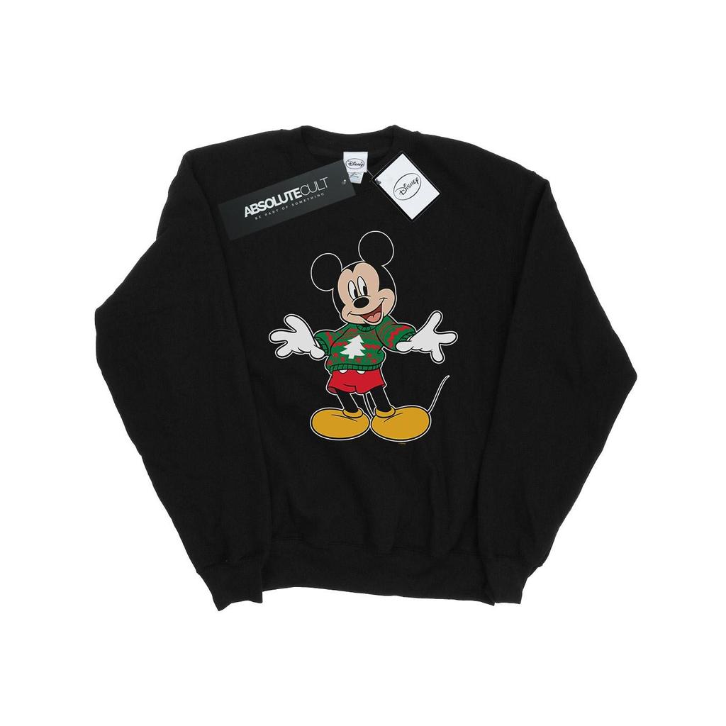 Disney Mens Mickey Mouse Christmas Jumper Stroke Sweatshirt