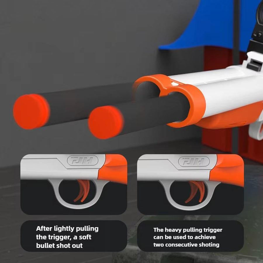 Double Barreled Toy Gun S181 Rifle Dual Soft Bullets Airsoft Launcher Outdoor Sports Game Pistola Shot Gun Weapon for Kids Gift