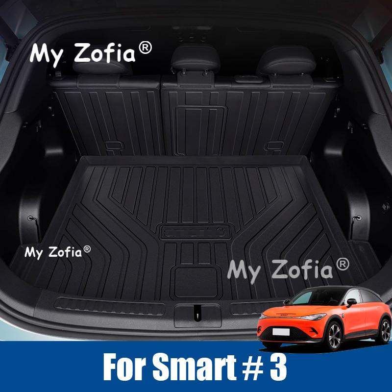 For Smart #3 2024 2025 2026 Car Rear Trunk Mats TPE Rear Seat Backrest Protective Pad Cargo Liner Anti-Kick Pad Accessories