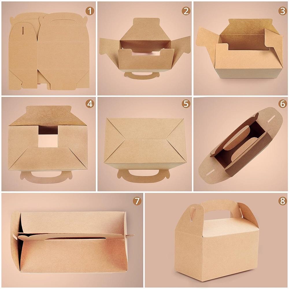 Подарочные коробки из крафт-картона с крышками и ручками (Пакет 20) - 15,74 X 8,89 x 8,89 см — удобные подарочные коробки для детских дней рождения, еды и свадеб!
