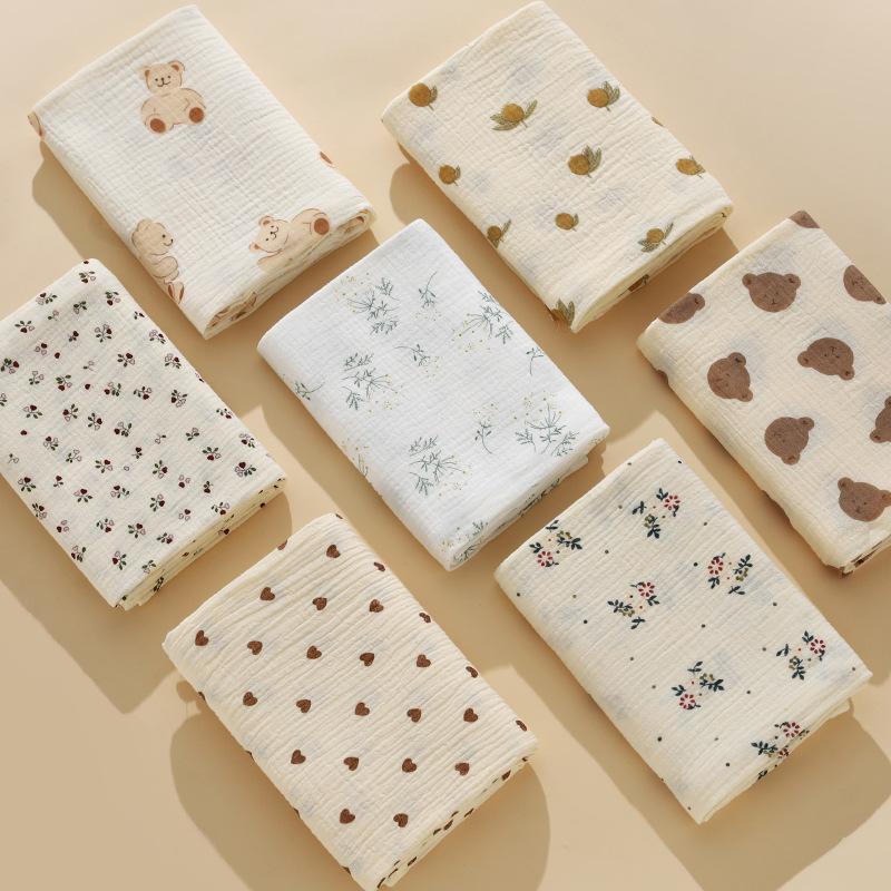 Crepe Cloth Double-Layer Towel, Newborn Baby Baby Absorbent Bath, Pure Cotton Children'S Blanket Gauze Bag Sheet