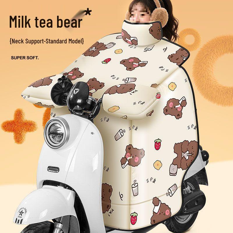 Зимний ветрозащитный чехол на лобовое стекло электромобиля с флисовой подкладкой и увеличенными наколенниками