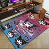1pc Sanrio Kuromi Mermaid Printed Office Carpet Rectangle Rug Under The Table,Perfect Room Decor for Living Room, Bedroom, Kitchen, Non-slip Floor Mat