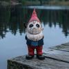 Милые Страшные Маскированные Гномы Хэллоуин Voorhees Смоляная Фигурка, Ужас Хоккейная Маска Статуэтка Гнома Прочная Для Внутренних Оконных Витрин с Ножом, Потрепанный