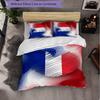 France Football Pattern 3 Pieces Bedding Set Soft Microfiber Duvet Cover with Pillow Cases for Bedroom