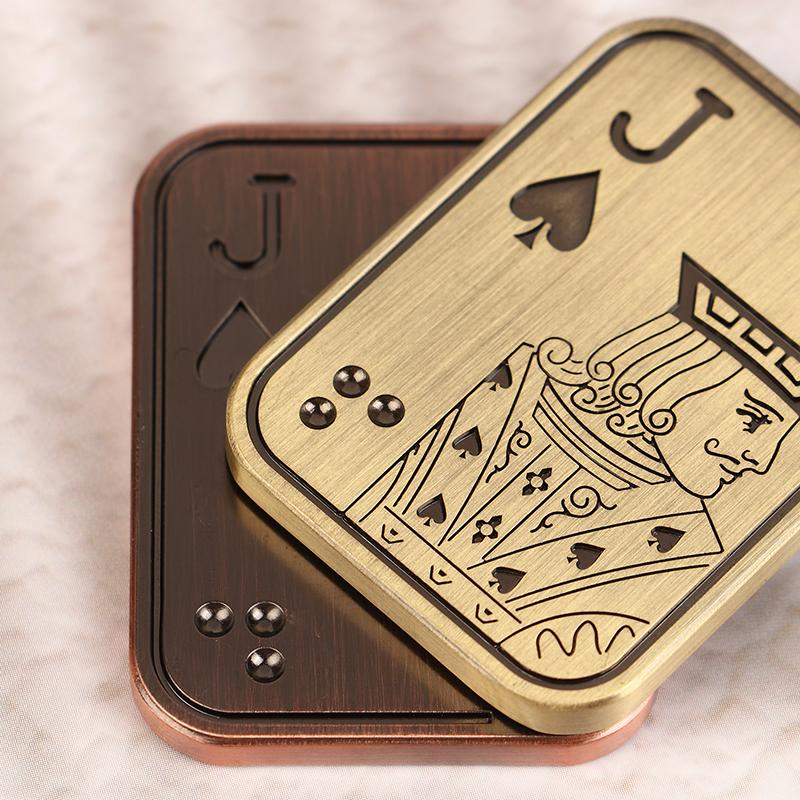 Slider Poker A K Metal Push Card Edc Spinners Antistress Papa Decompression Hand Spinner Stress Relief Toys