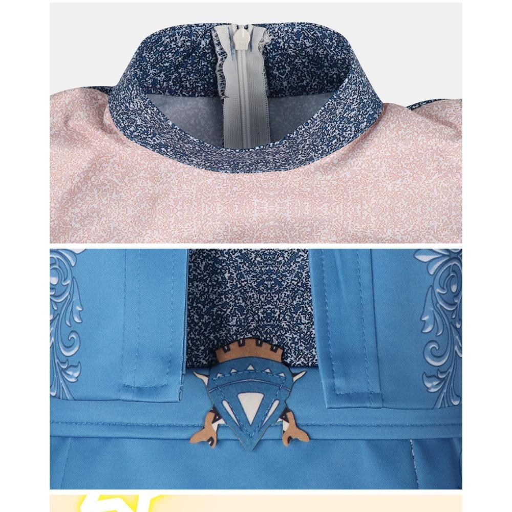 Descendants 5 Evil Wonderland Blue Chloe Cosplay Set, Kids Expo Stage Performance Outfit
