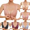 Women's Front Buckle Seamless Gathered Large Size Bra Sexy Lace Wire-free Bra
