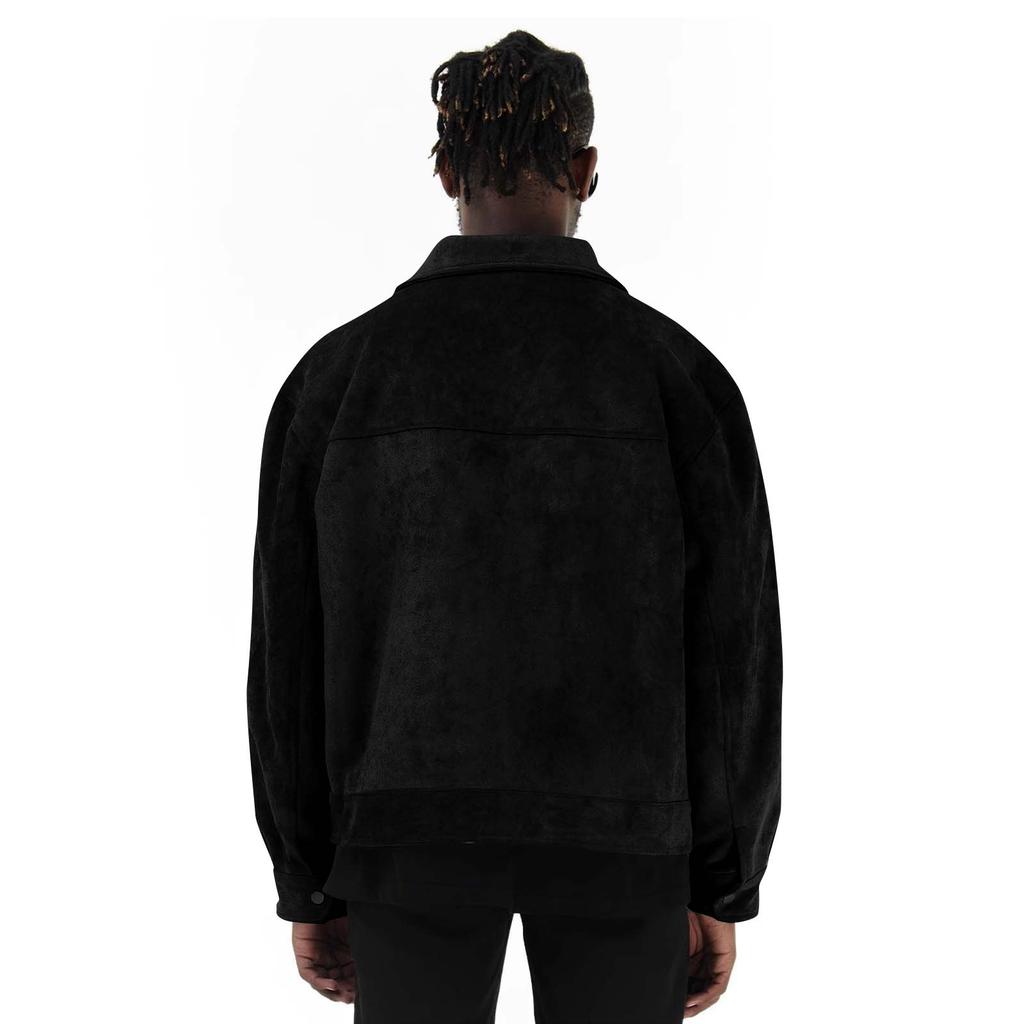 Мужская однотонная куртка с лацканами, повседневная удобная утолщенная куртка на молнии с большими карманами