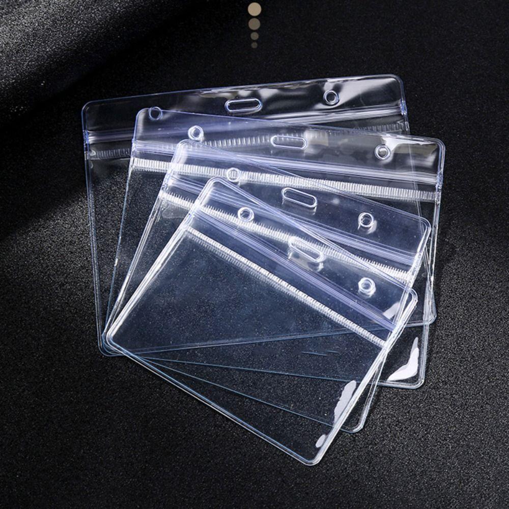 1PC PVC ID Card Badge Holder Transparent Name Card Protector Cover New Employee Card Case