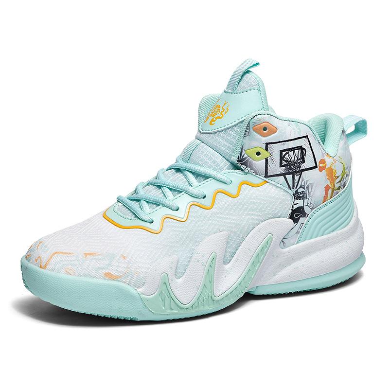 Men's Women's Basketball Shoes Middle School Games Training High Flying Mesh Surface Breathable Sports Shoes Summer Spring