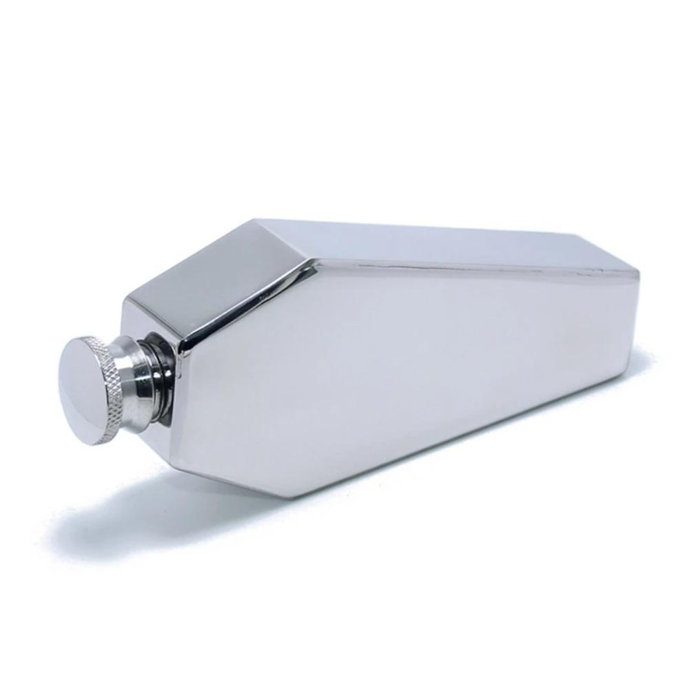 Stainless Steel Coffin Shape Hip Flask Non -broken Wine Pot Water Bottle Flagon Camping