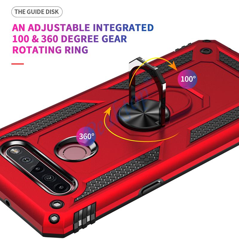 Магнитный защитный чехол с защитой от падения для LG K51S K41S K51 K61 K50S Stylo 6 5 Aristo 2 3 Harmony 4 Q51 Q61, металлическое кольцо-подставка