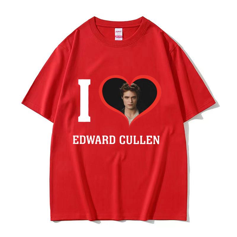 I Heart Edward Cullen Twilight Graphics Print Tee Shirt Unisexs Clothing Couples Fashion T Shirt Unisex Cotton Oversized Tshirt