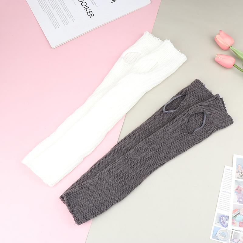 Y2K Winter Leg Warmers Fluffy Goth Accessories Gothic Lolita Knit Long Socks Women Legs Warmers Lady Sock Gothic Stylish Legging