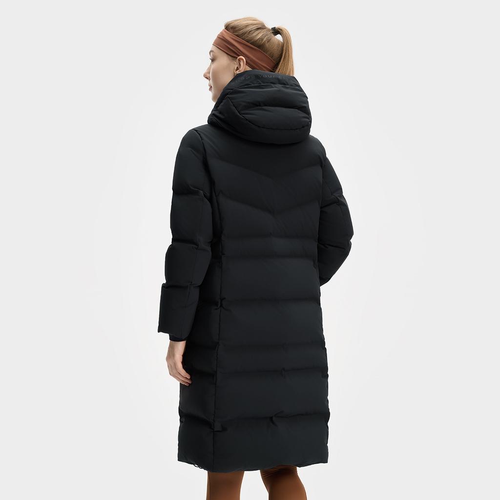 Fila Фитнес Универсальная Теплая Длинная Пуховая Куртка с Капюшоном Женская верхняя одежда Глубокий Черный A11W441907F-BK