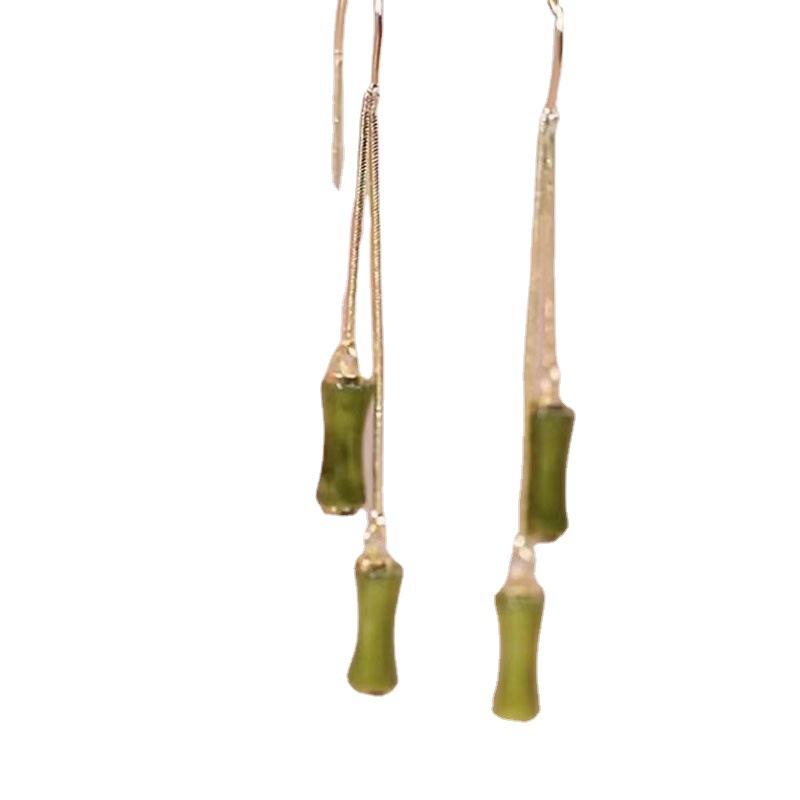 New Unique Design Exquisite Bamboo Knot Earrings Anti Loss Earline Ins Minimally Popular Eardrops for Women