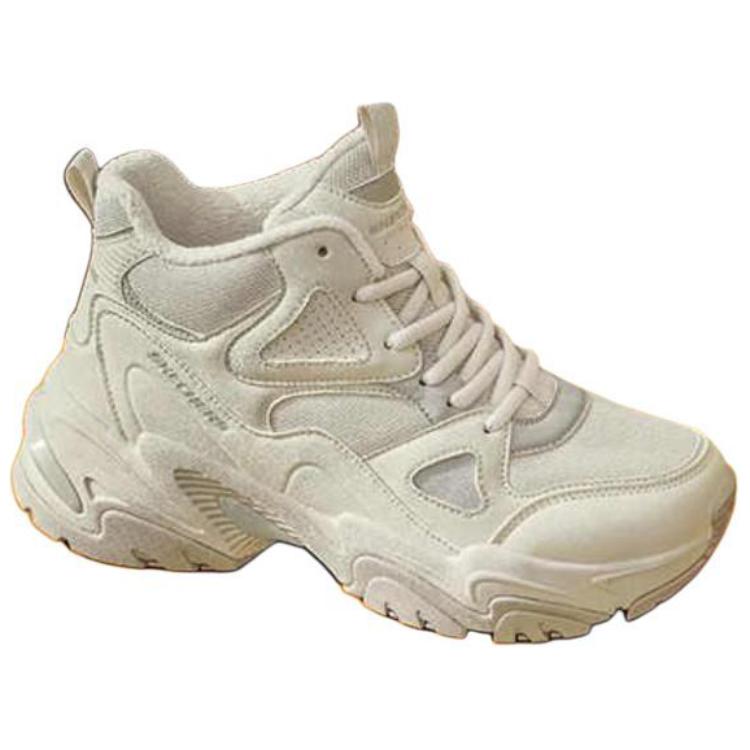 Skechers DLites Удобные Универсальные Дышащие Упругие Высокие Кроссовки Женские Бежевые 168023-WLPK