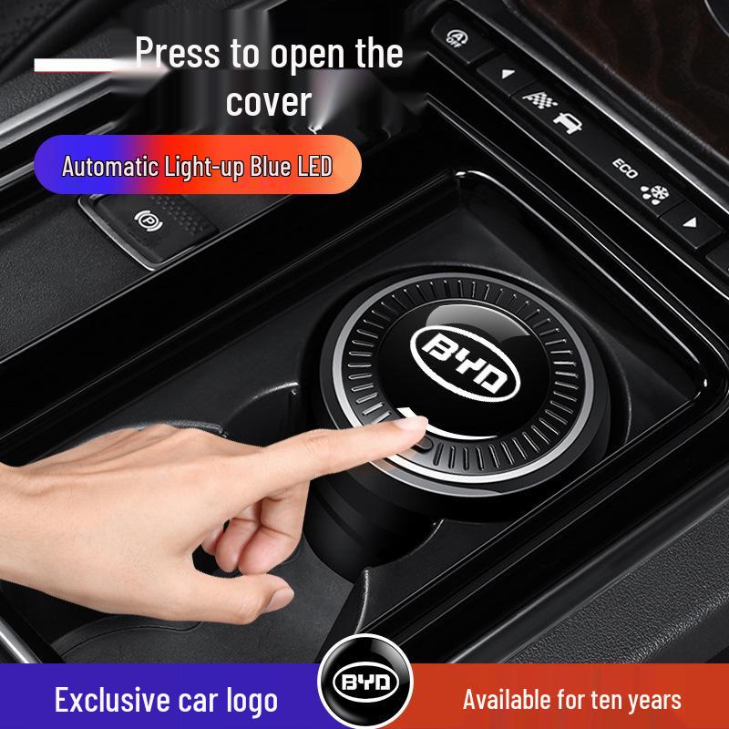 Стильная автомобильная пепельница для моделей BYD: Song Pro, Qin Plus, Tang DMI, Seagull, Han EV, Yuan, Dolphin, Seal