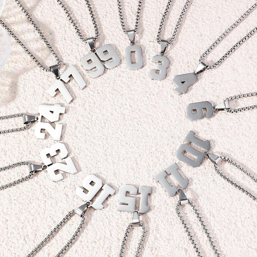 1 шт. Нержавеющая сталь Спортсмены Футбол Счастливое число Ожерелье для Мальчиков Девочек Футбол Баскетбольное Число Ожерелье для Мужчин Женщин