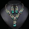 Vintage Alloy Electroplated Necklace & Earring Set: Exclusive European-American Evening Jewelry