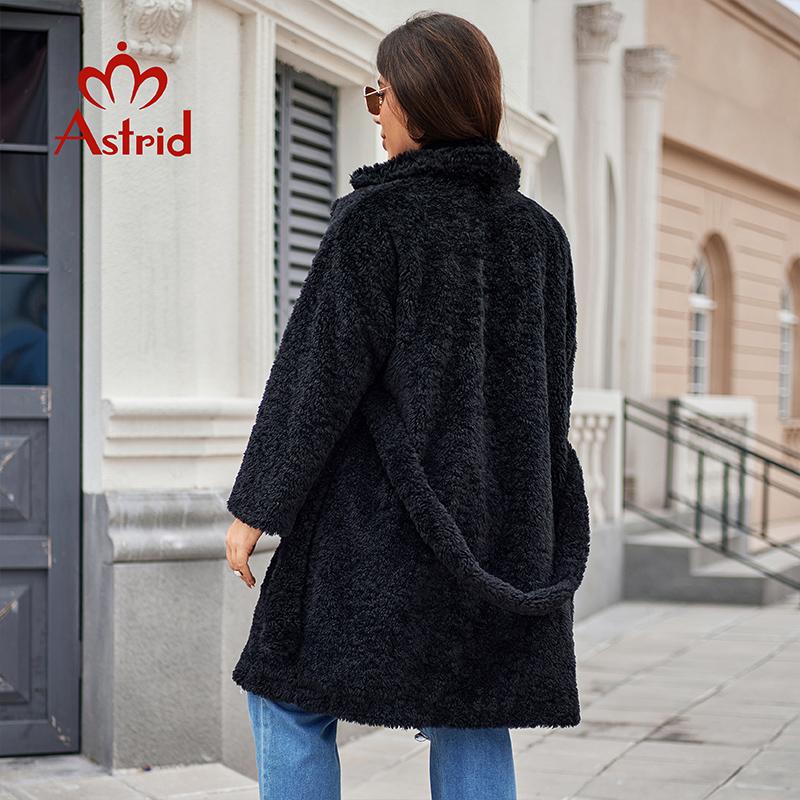 Astrid 2024 Длинная зимняя женская куртка-мех Тедди, стильная женская толстая теплая повседневная уличная одежда больших размеров 30199