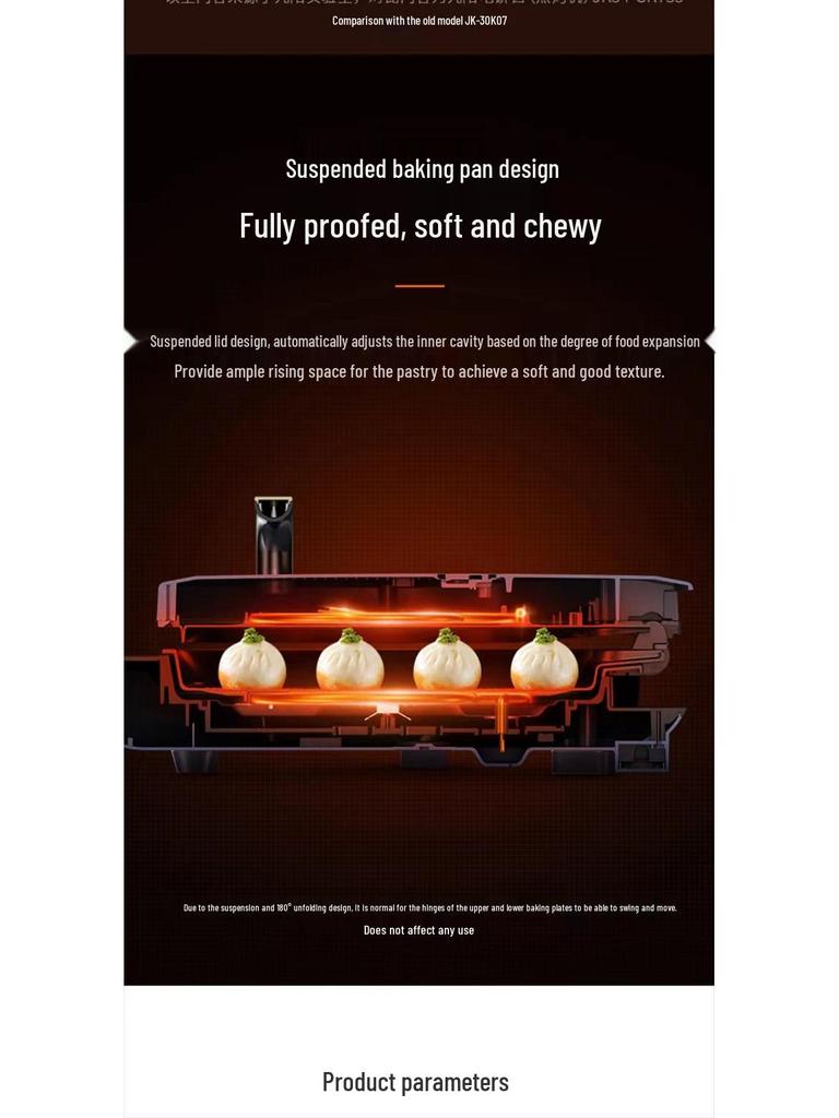 Joyoung Multi-functional Double-Sided Electric Griddle with Independent Temperature Control and Deepened Baking Pan