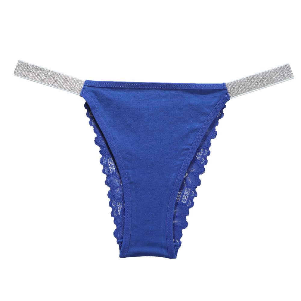 Women's Lace Low-Waist Thong: Sexy Hollow Design with Solid Color High-Elastic Silk Ribbon