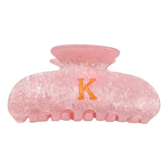 Женская заколка для волос с принтом букв, противоскользящими зубцами, зажим для волос на затылок, большой размер, зажим для волос для душа, аксессуар для волос