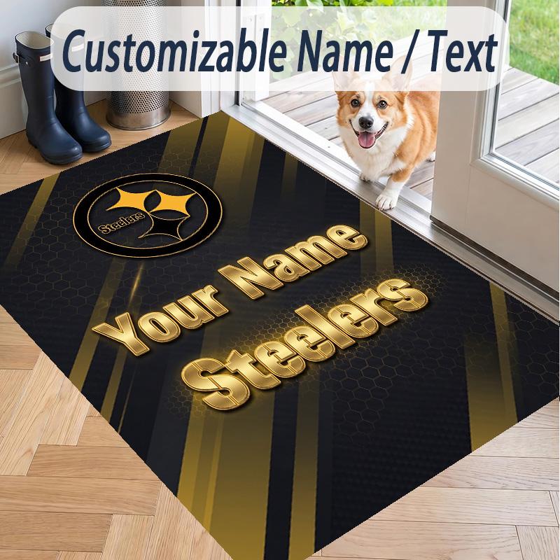 Custom Text Printed Rug Pittsburgh Steelers Non Slip Floor Carpet For Home Room Decor