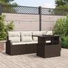 5-piece Garden Sofa Set with Brown Poly Rattan Cushions 3357281