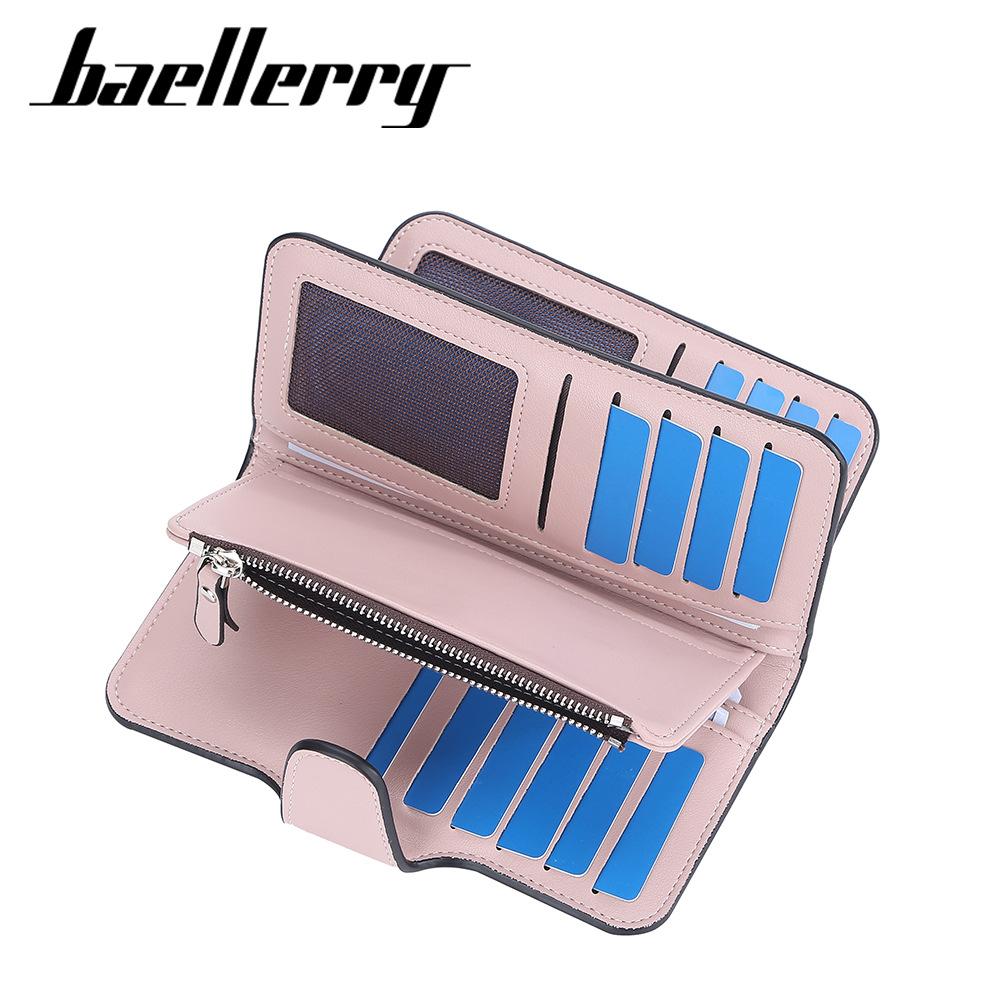 Baellerry Мужской и женский длинный кошелек на кнопке кошелек с несколькими отделениями для карт бумажник тройного сложения футляр для купюр унисекс сумка для сотового телефона на молнии кошелек для монет