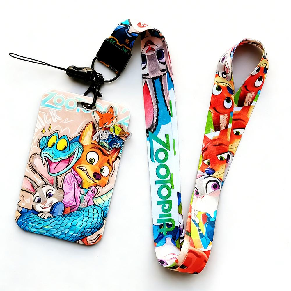 Movie Zootopia Lanyard Card Holder For Student Id Card Straps Badge Holder Diy Hanging Rope Keyring Accessories Cosplay
