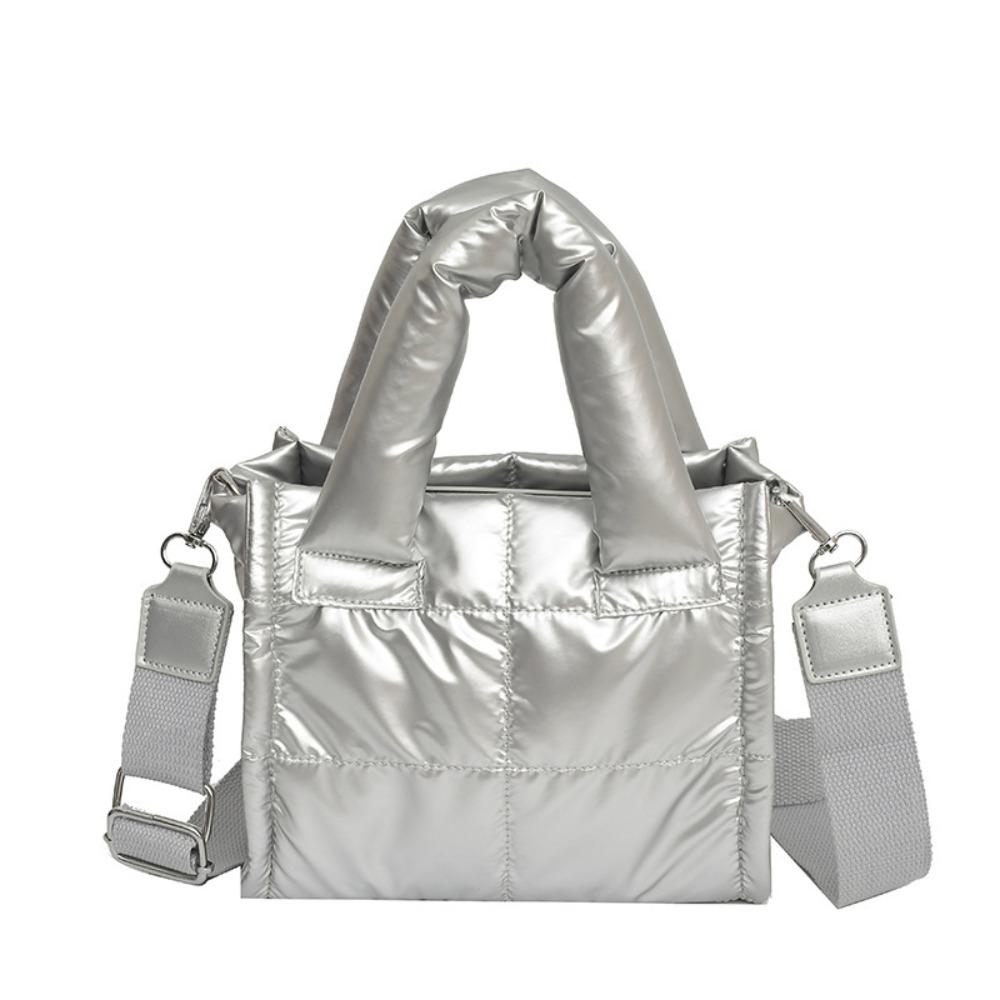 Versatile Lightweight Puffer Tote Bag Large Capacity Casual Quilted Crossbody Bag Down Cotton Bag For Women