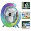 Portable Fan USB Rechargeable Fan LED 7 Colors Electric Fan 180°Adjustable Household Summer Camping Fans 3 Speeds Mute Mini Fans