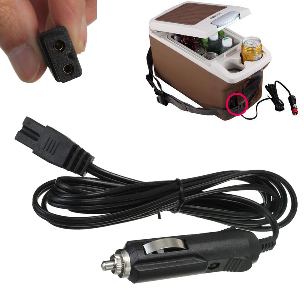 Portable Power Wire Auto Universal 2 Pin Connection Plug Car Fridge Cable Cigarette Lighter
