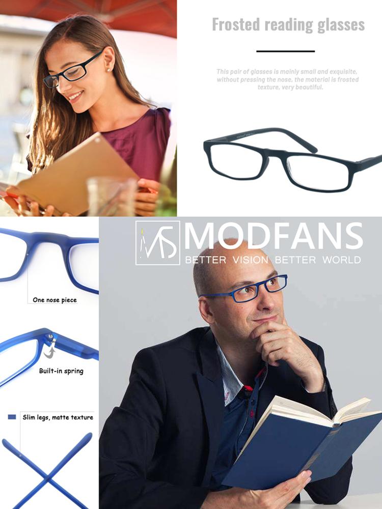 MODFANS Очки для чтения - 4 пары модных очков для чтения с узкой оправой и пружинными петлями для мужчин и женщин