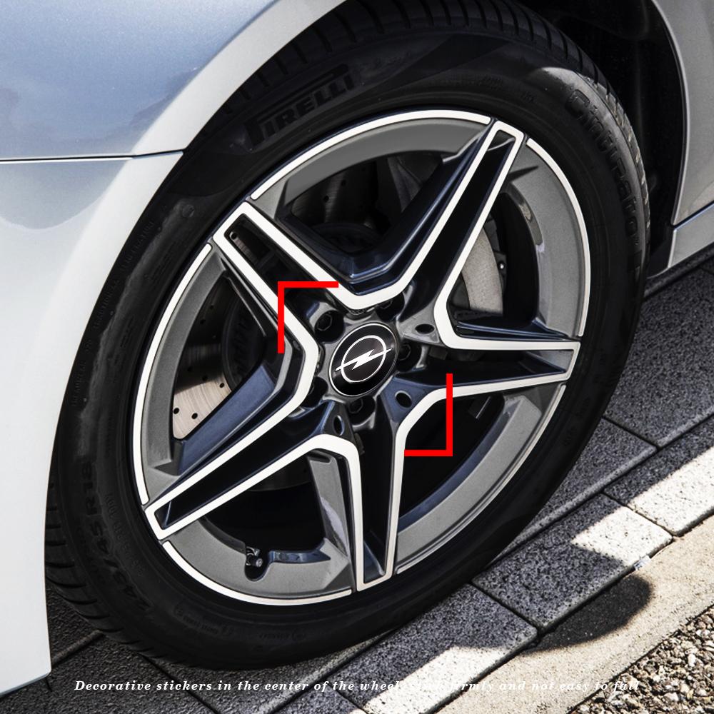 Гибкие центральные колпачки на колеса 56/60 мм - Металлические наклейки с 3M-клеем, совместимые с Opel Corsa/Astra/Mokka, Универсальные наклейки на ступицы колес