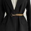 Women Slim Fit Party Trouser Dress Belts Waist Cummerbunds Golden Chain Belt Metal Waistband