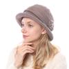 Women's Knitted Women's Rabbit Proof Wool Pot Hat Autumn Winter Thickened Warm Keeping Mother's Hat Flower