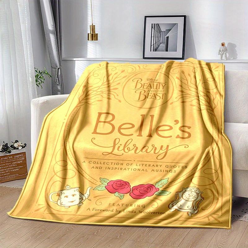 1 шт., Дисней Красавица и Чудовище: Плед 'Библиотека Белль' для дома Уютный фланелевый плед для спальни, гостиной, путешествий, кемпинга, автомобиля